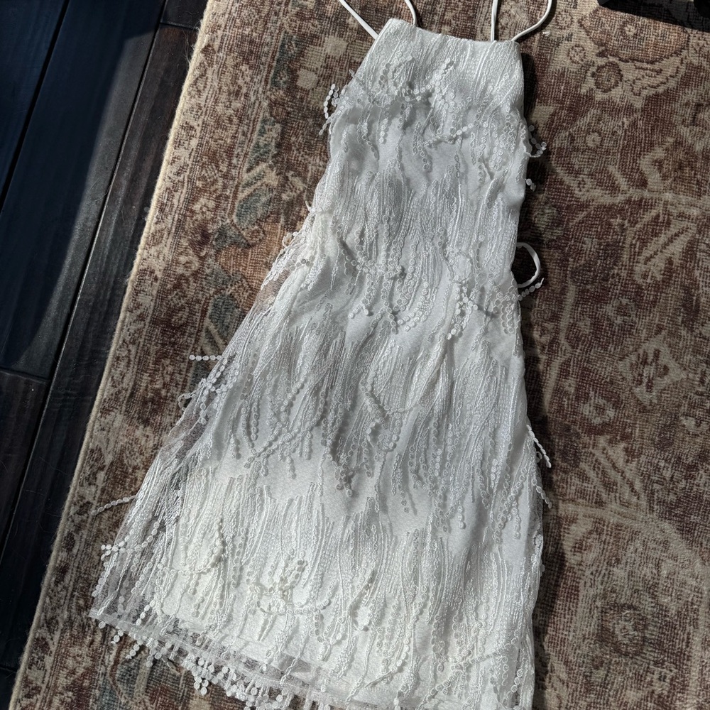 Lulus Making Magic White Fringe Mini Dress